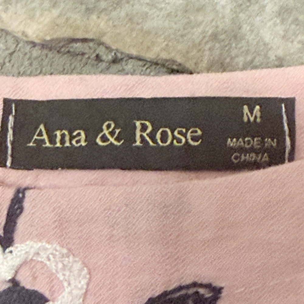 Ana & Rose Pink Embroidered Flower Dress Sz M. EUC. SUPER CUTE! AS - Picture 2 of 6